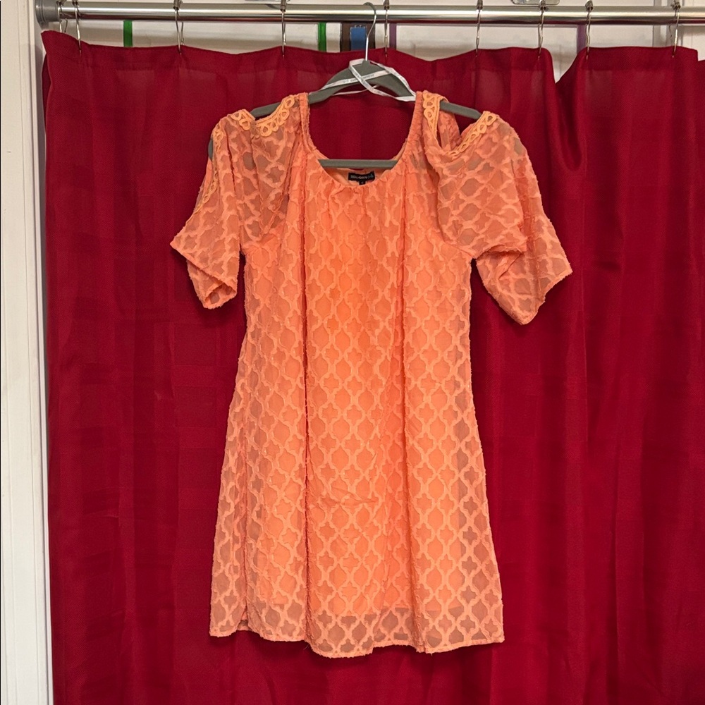 Sequin Hearts Peach Lace Tunic